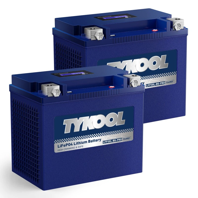 TYKOOL 2 Pack YTX30L-BS-PRO 18Ah 800CCA UTV Snowmobile Harley Davidson LiFePO4 Battery