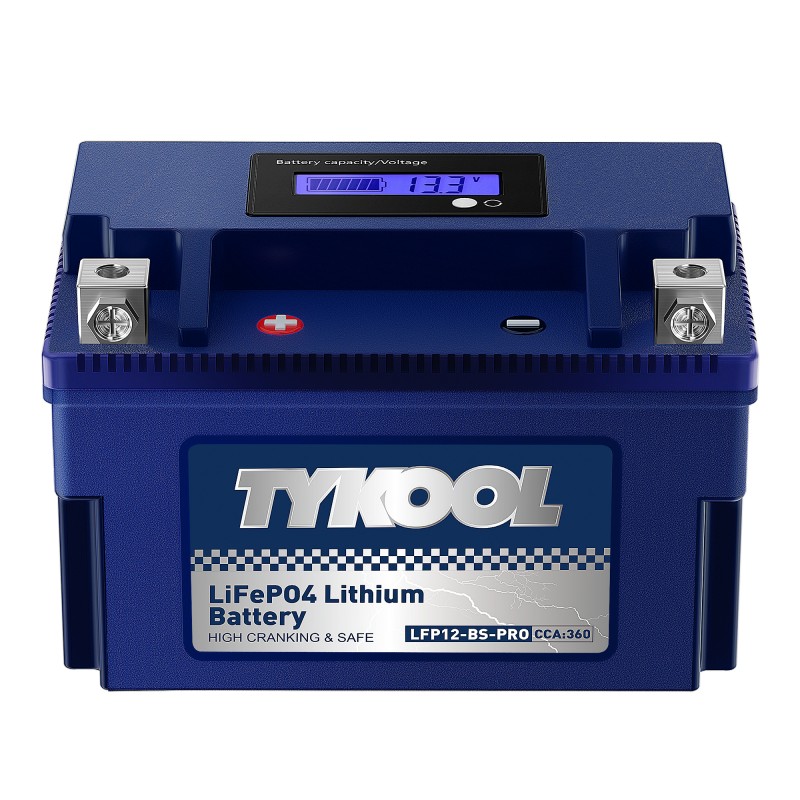 TYKOOL YTX12-BS-PRO Fast-charging Lithium LiFePO4 Motorcycle Scooter Battery