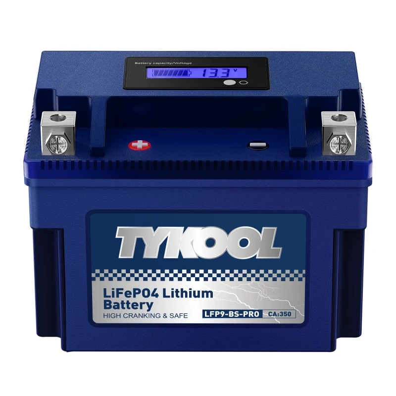 TYKOOL YTX9-BS-PRO 300CCA Long-life Lithium LiFePO4 Motorcycle ATV Battery