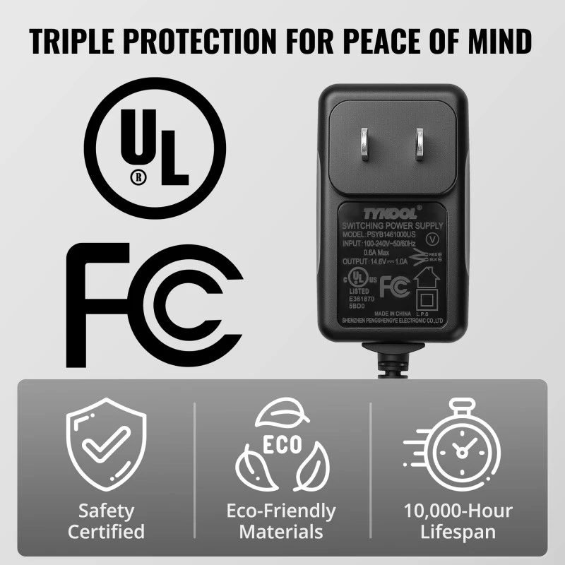 TYKOOL 1A Lithium Battery Charger 12V, Fits for Motorcycle,Car,Trucks,Lawn Mower