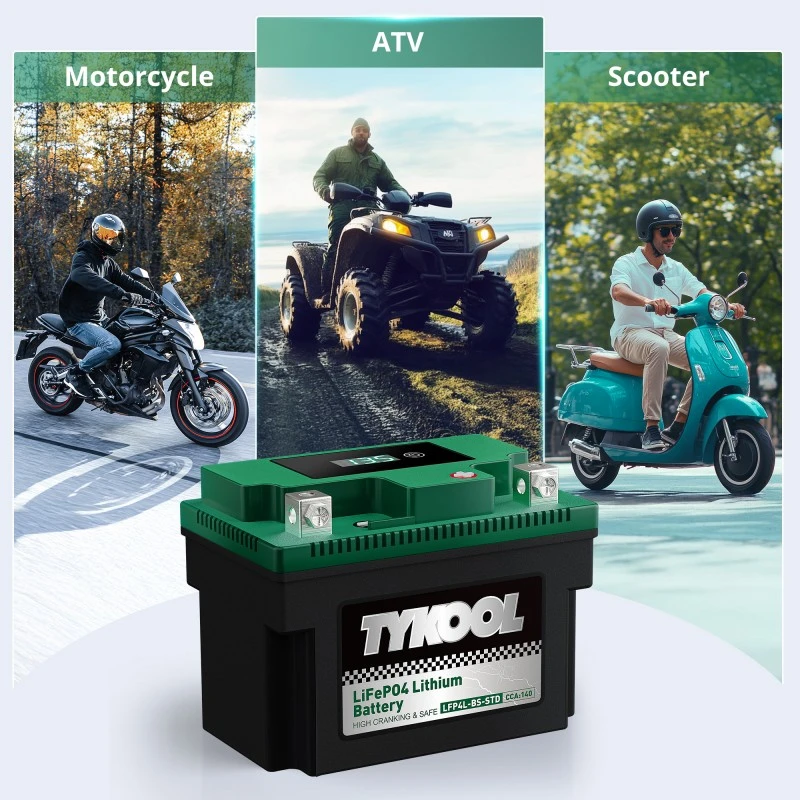 TYKOOL 2 Pack YTX4L-BS 12.8V 140CCA Lithium Motorcycle Scooter Battery