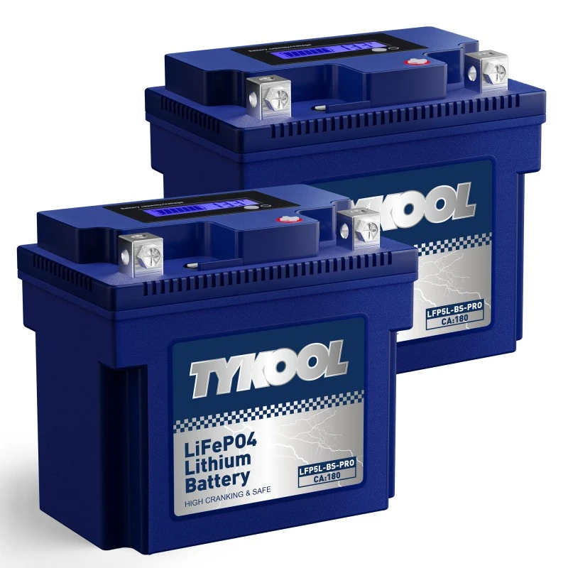 TYKOOL 2 Pack YTX5L-BS-PRO 12.8V 180CCA Lithium Motorcycle ATV Scooter Battery