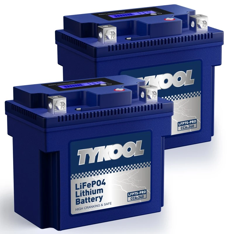 TYKOOL 2 Pack YTZ7S 12V 240 CCA Scooter Motorcycle ATV Lithium Battery
