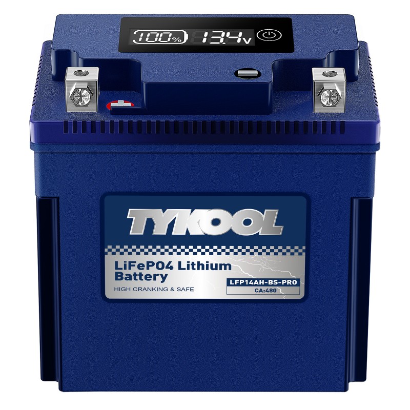 TYKOOL YTX14AH-BS High Performance LiFePO4 Lithium ATV UTV Scooter Battery