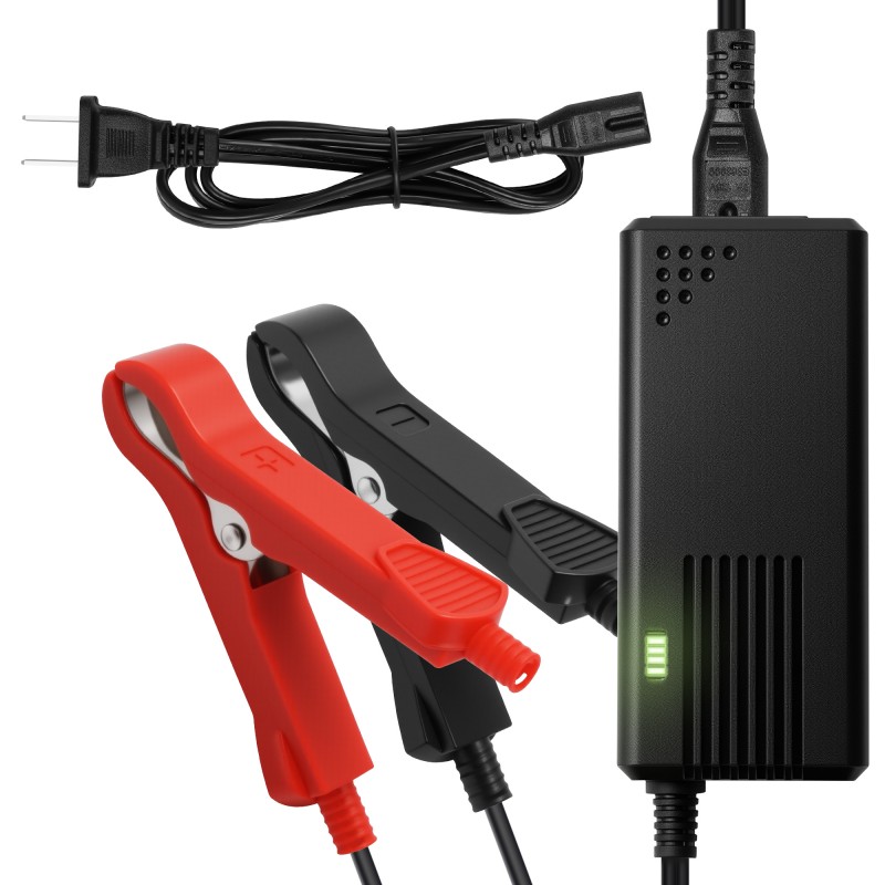 TYKOOL 12V 3A DC Smart Lithium Battery Charger Fits for Motorcycle, Car, Trucks, Lawn Mower