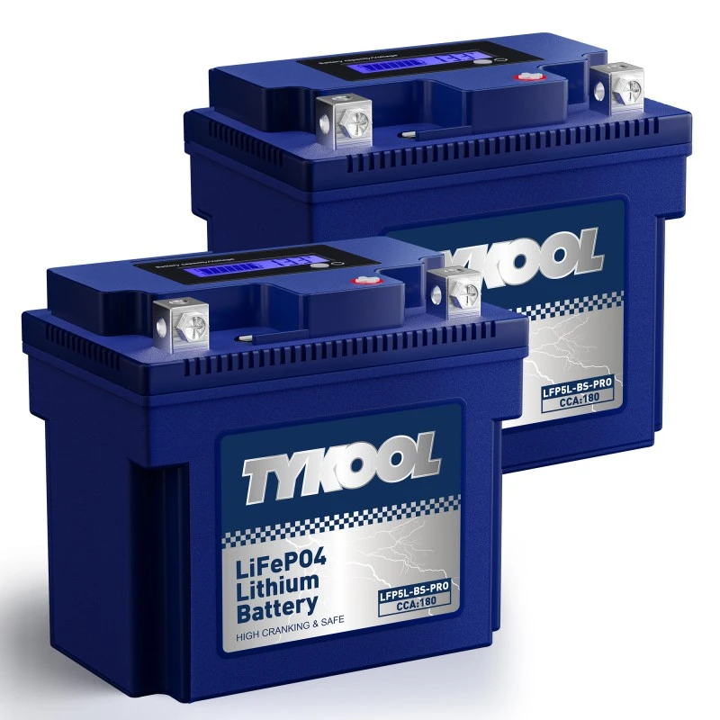 TYKOOL 2 Pack YTX5L-BS-PRO 12.8V 180CCA Lithium Motorcycle ATV Scooter Battery