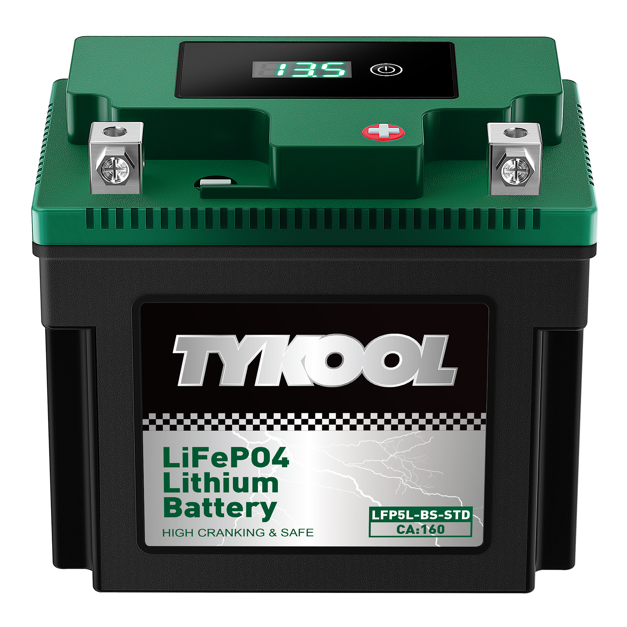 TYKOOL YTX5L-BS 12.8V 160CA Lithium Motorcycle ATV Battery