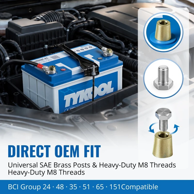 TYKOOL Group 51 Lithium Car Battery 28Ah with Bluetooth Fits Nissan, Mazda & Kohler Generators
