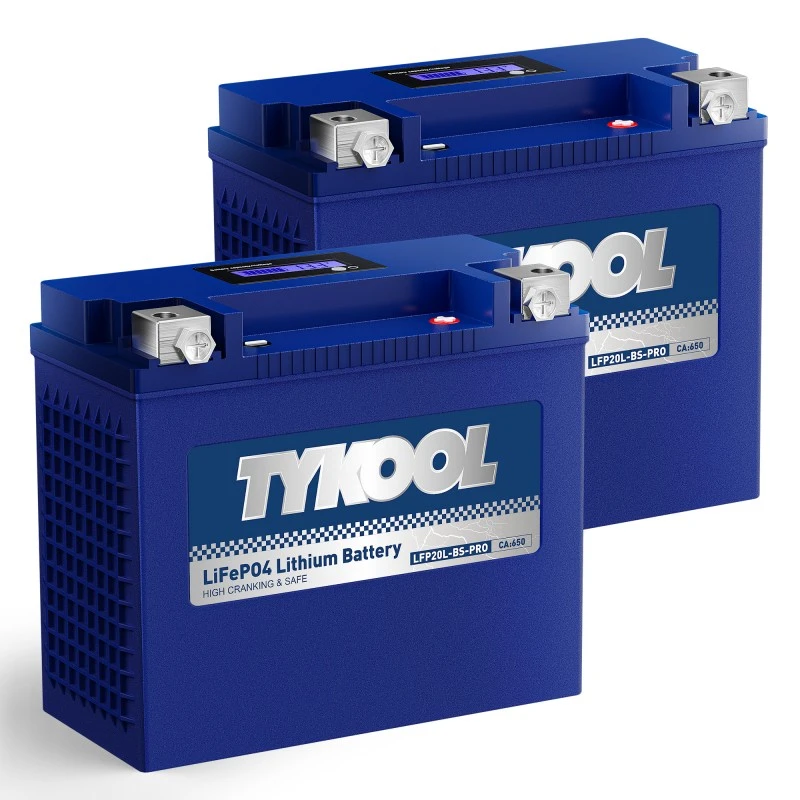 TYKOOL 2 Pack YTX20L-BS-PRO 12.8V 600A Lightweight Lithium Snowmobile Battery