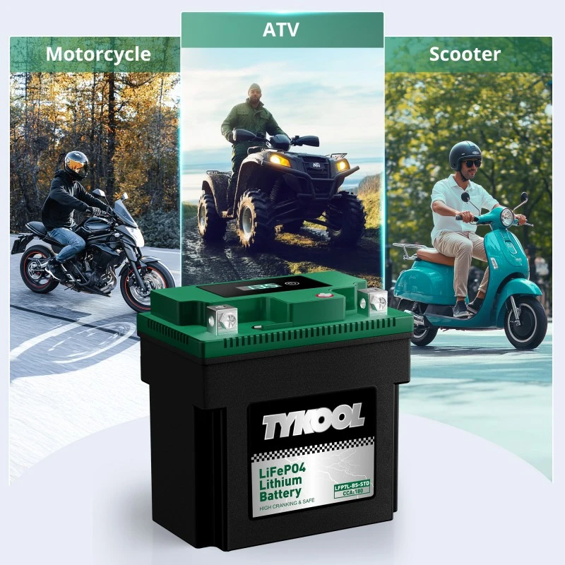 TYKOOL 2 Pack YTX7L-BS-STD 12.8V Lithium LiFePO4 Motorcycle ATV Battery, Compatible with Predator Generator