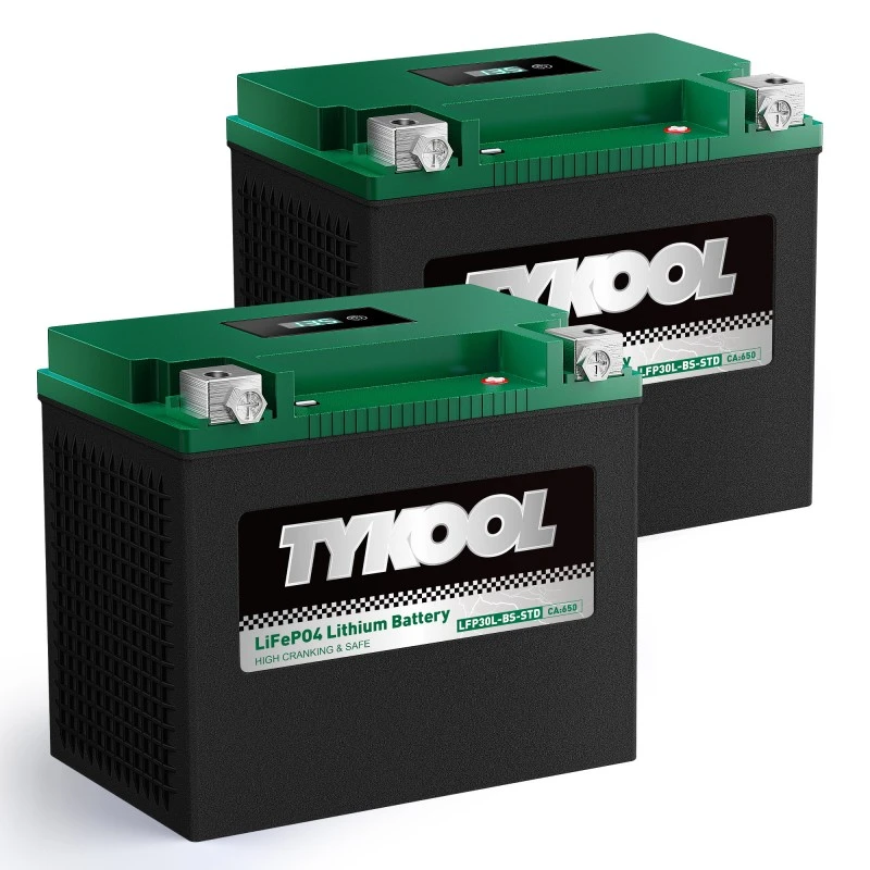 TYKOOL 2 Pack YIX30L-BS 12.8V 650CCA Lithium LiFePO4 Harley Davidson Battery