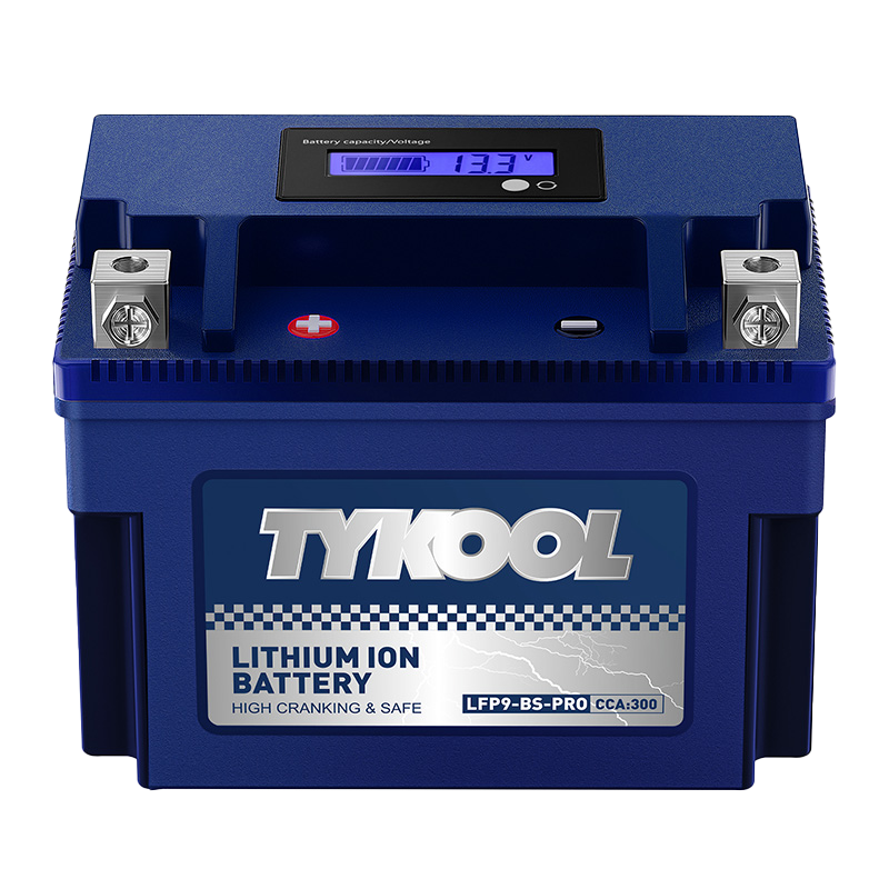 TYKOOL YTX9-BS-PRO 300CCA Long-life Lithium LiFePO4 Motorcycle ATV Battery