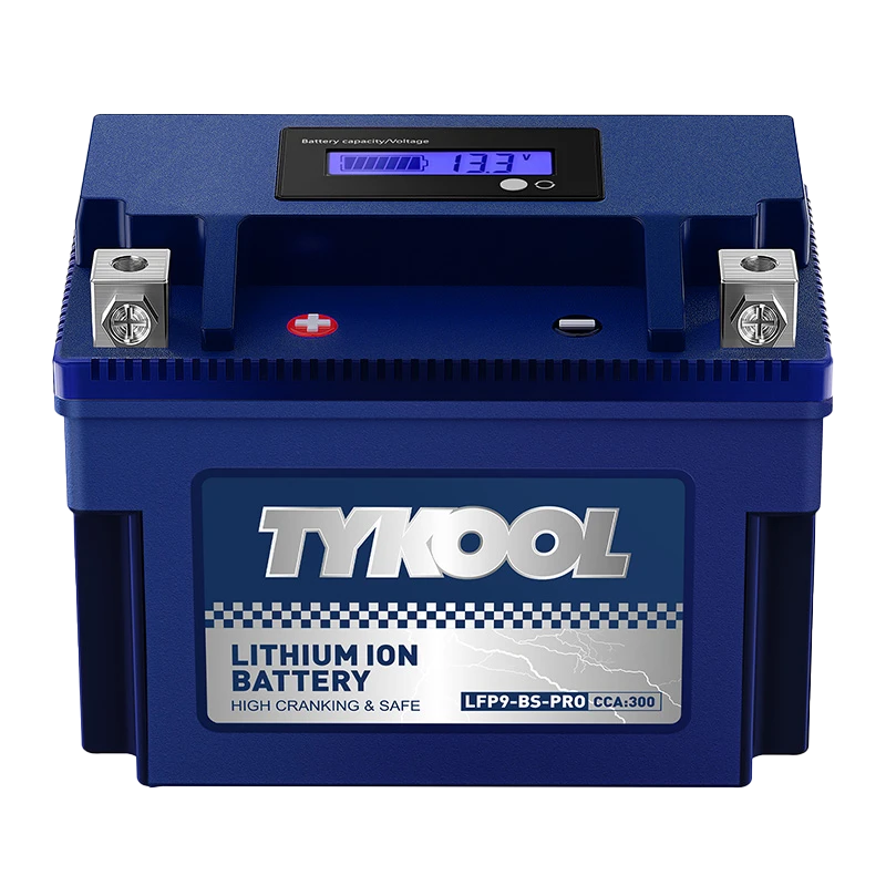 TYKOOL YTX9-BS-PRO 300CCA Long-life Lithium LiFePO4 Motorcycle ATV Battery