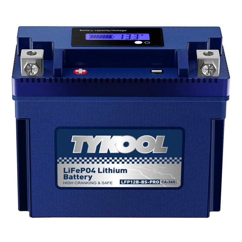 TYKOOL YT12B-BS 12V 6Ah 360CCA Motorcycle Scooter Lithium LiFePO4 Battery