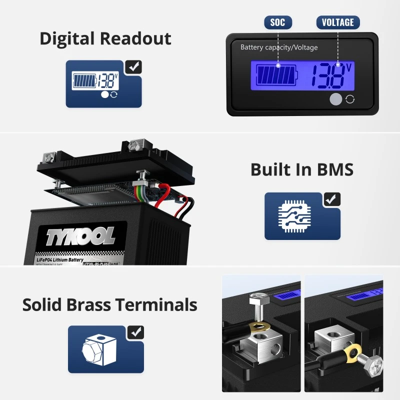 TYKOOL LFP30L-BS-PLUS 800CCA 28Ah Motorcycle UTV ATV PWC Lithium Battery