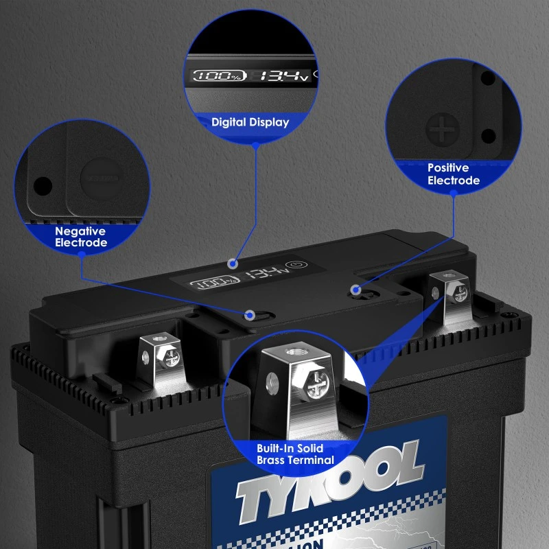 TYKOOL LFP51913G Lithium Starting Battery 12.8V for Motorcycle and Generator
