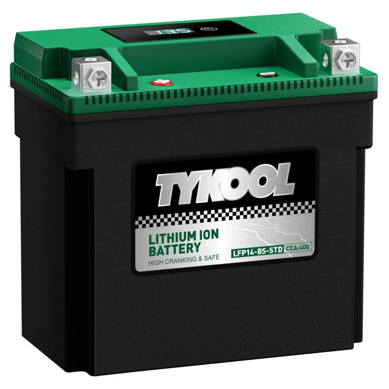 TYKOOL YTX14-BS 12.8V 400CCA Lithium Battery for Motorcycle/Snowmobile