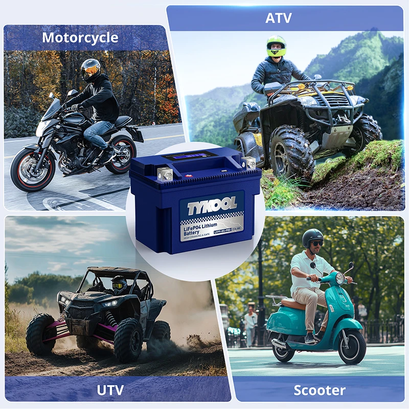TYKOOL YTX9-BS-PRO 300CCA Long-life Lithium LiFePO4 Motorcycle ATV Battery