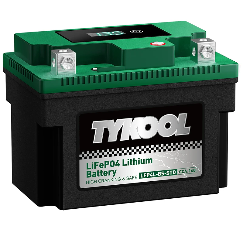 TYKOOL YTX4L-BS 12.8V 140CCA Lithium LiFePO4 Motorcycle Battery