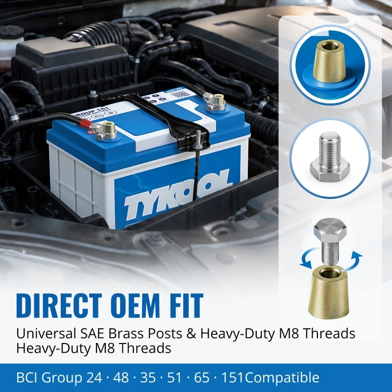 TYKOOL Group 151 LiFePO4 Car Battery 28Ah with Bluetooth App Fits Mazda Miata & Honda Insight