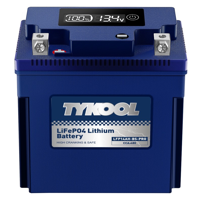 TYKOOL YTX14AH-BS High Performance LiFePO4 Lithium ATV UTV Scooter Battery