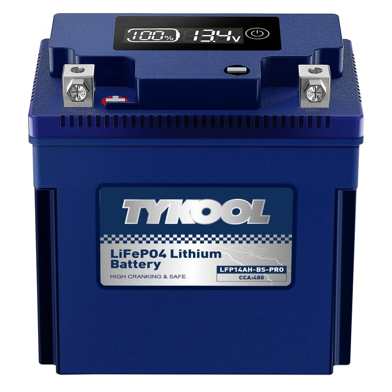 TYKOOL YTX14AH-BS High Performance LiFePO4 Lithium ATV UTV Scooter Battery