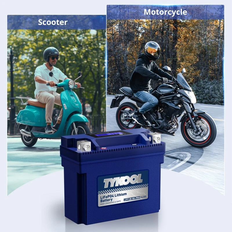 TYKOOL YT12B-BS 12V 6Ah 360CCA Motorcycle Scooter Lithium LiFePO4 Battery