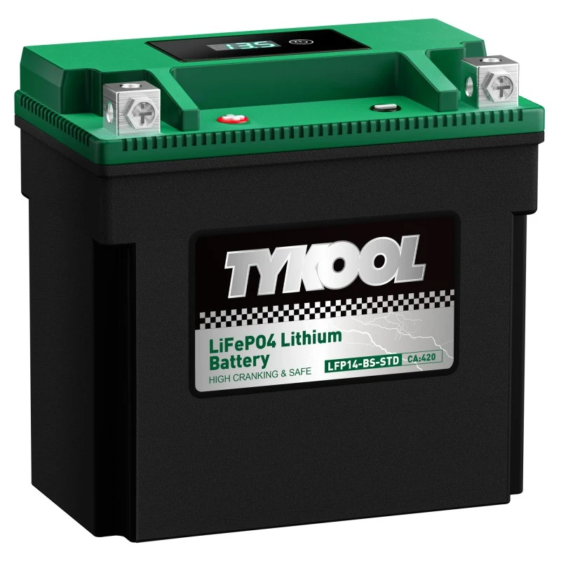 TYKOOL YTX14-BS 12.8V 400CCA Lithium Battery for Motorcycle/Snowmobile
