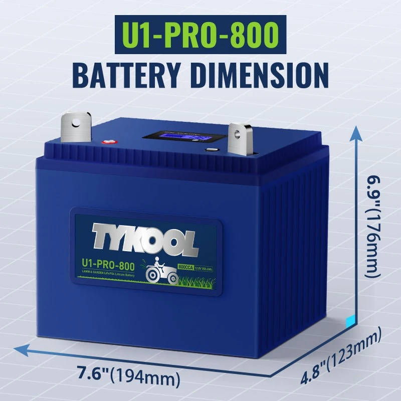 TYKOOL 800CCA 28Ah Group U1 Lithium LiFePO4 Lawn Mower for Riding Mowers
