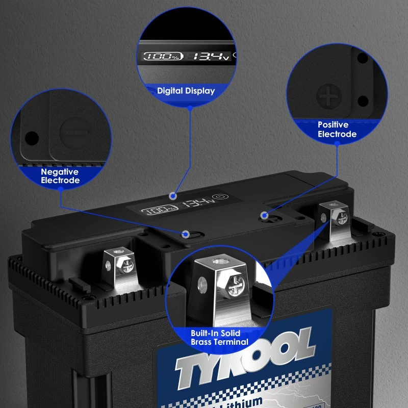 TYKOOL LFP51913G Lithium Starting Battery 12.8V for Motorcycle and Generator
