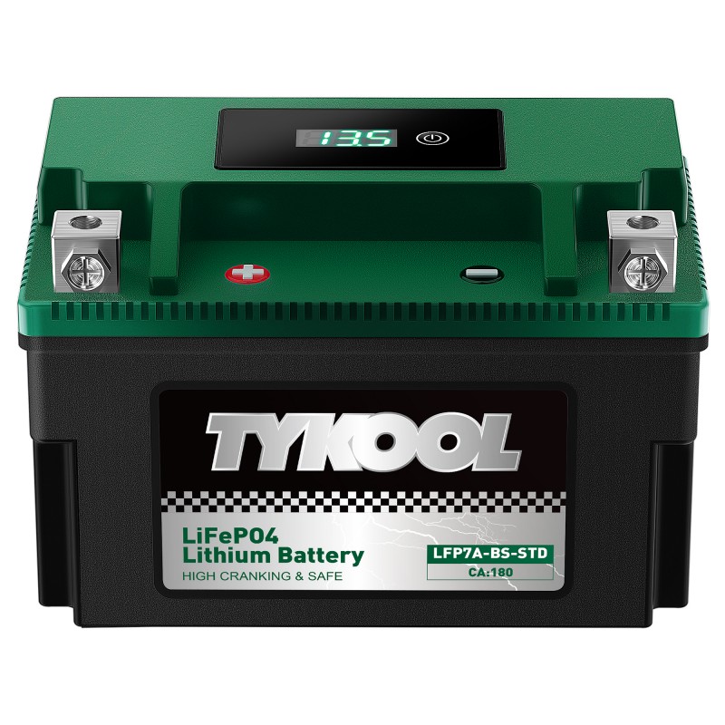 TYKOOL YTX7A-BS 12.8V 180CCA Lithium Powersports Motorcycle Battery