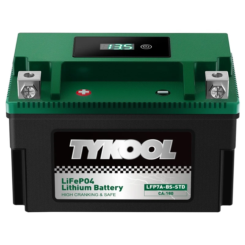 TYKOOL YTX7A-BS 12.8V 180CCA Lithium Powersports Motorcycle Battery