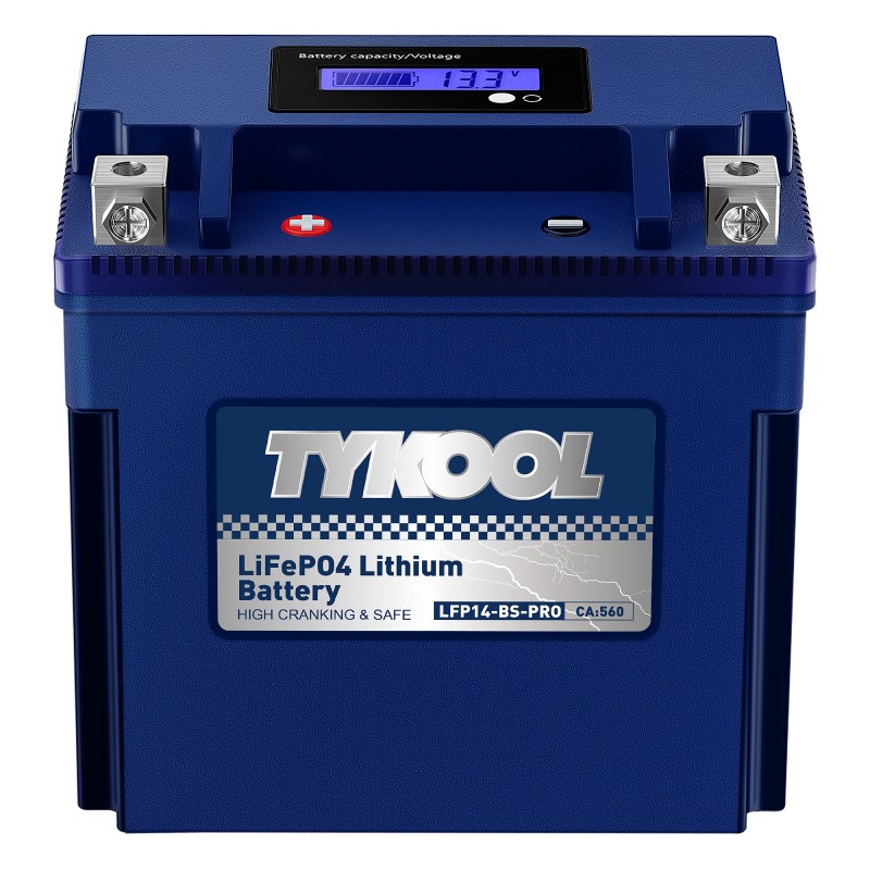 TYKOOL YTX14-BS-PRO 8Ah 480A Low-temperature Lithium Motorcycle Snowmobile Battery