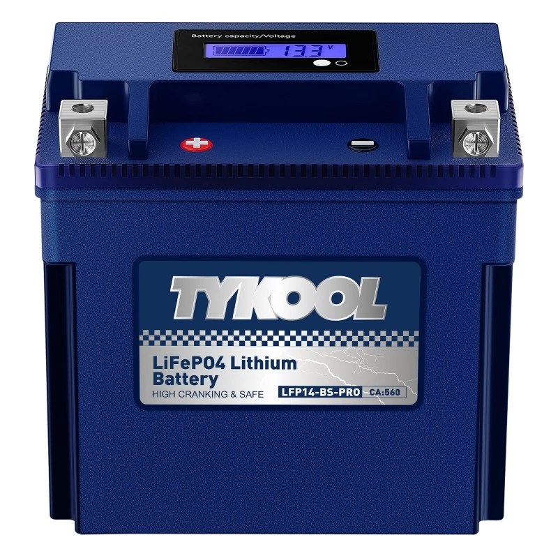TYKOOL YTX14-BS-PRO 8Ah 480A Low-temperature Lithium Motorcycle Snowmobile Battery