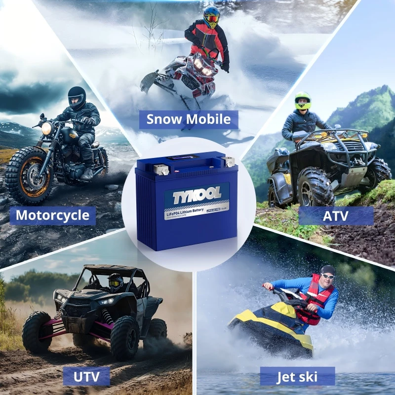 TYKOOL YTX20-BS 12Ah  600A Long Lasting Lithium Jetski Motorcycle Snowmobile Battery