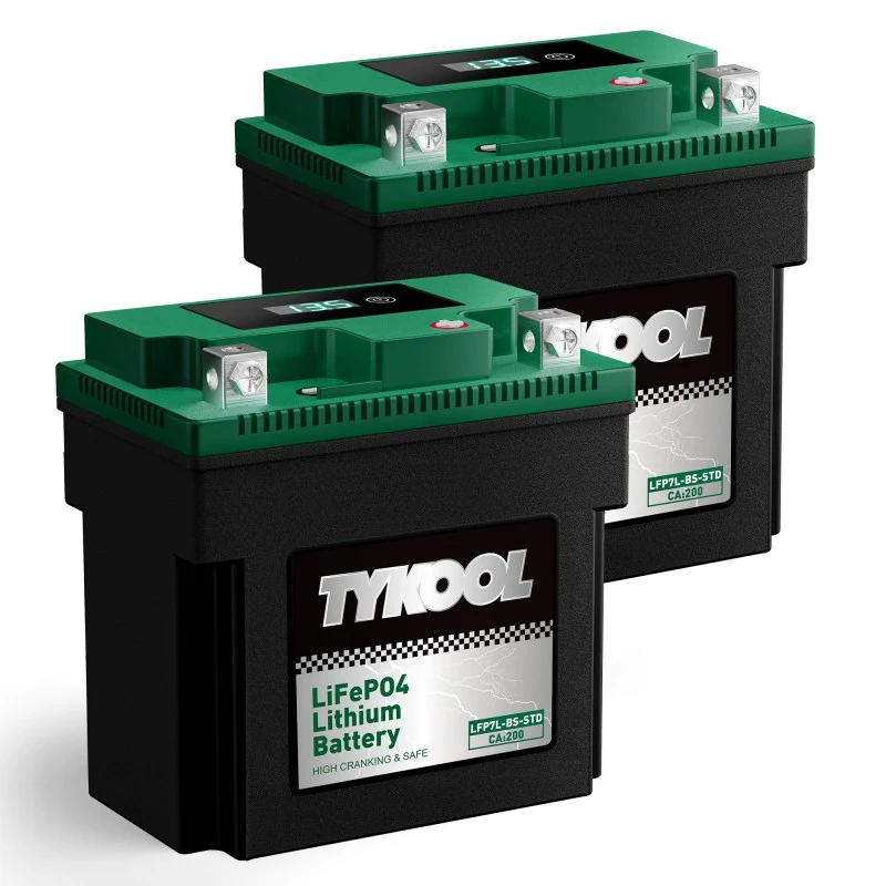 TYKOOL 2 Pack YTX7L-BS-STD 12.8V Lithium LiFePO4 Motorcycle ATV Battery, Compatible with Predator Generator