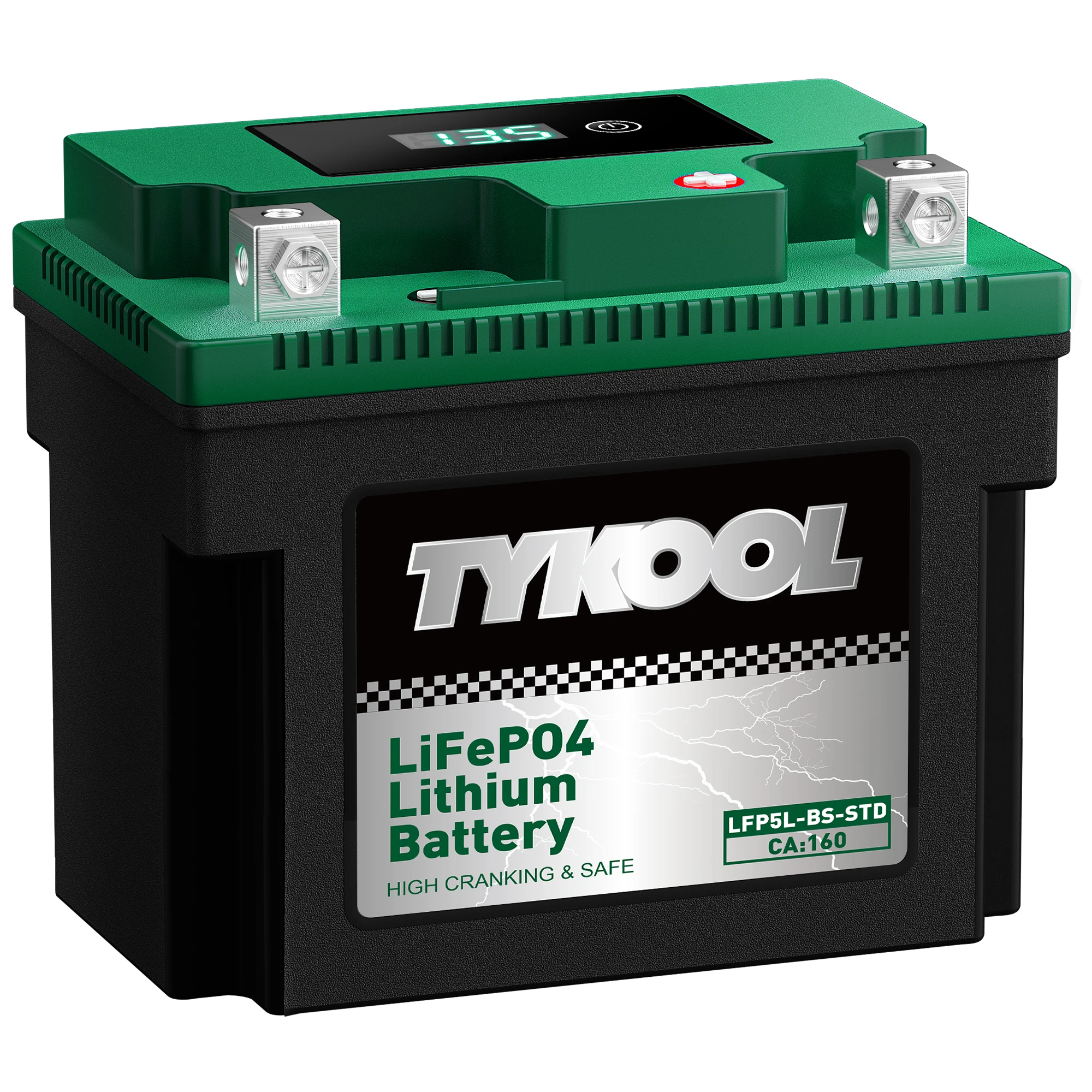 TYKOOL YTX5L-BS 12.8V LiFePO4 Lithium Battery for Motorcycle/ATV/Scooter