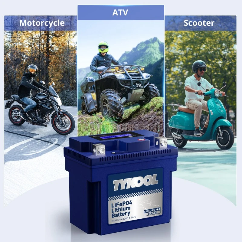 TYKOOL 2 Pack YTX5L-BS-PRO 12.8V 180CCA Lithium Motorcycle ATV Scooter Battery