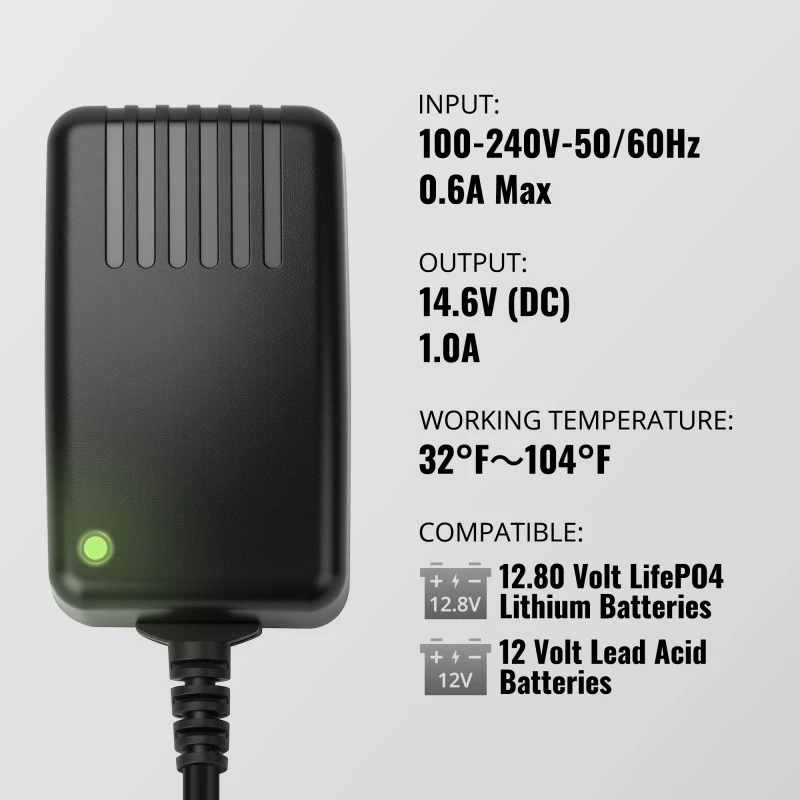 TYKOOL 1A Lithium Battery Charger 12V, Fits for Motorcycle,Car,Trucks,Lawn Mower